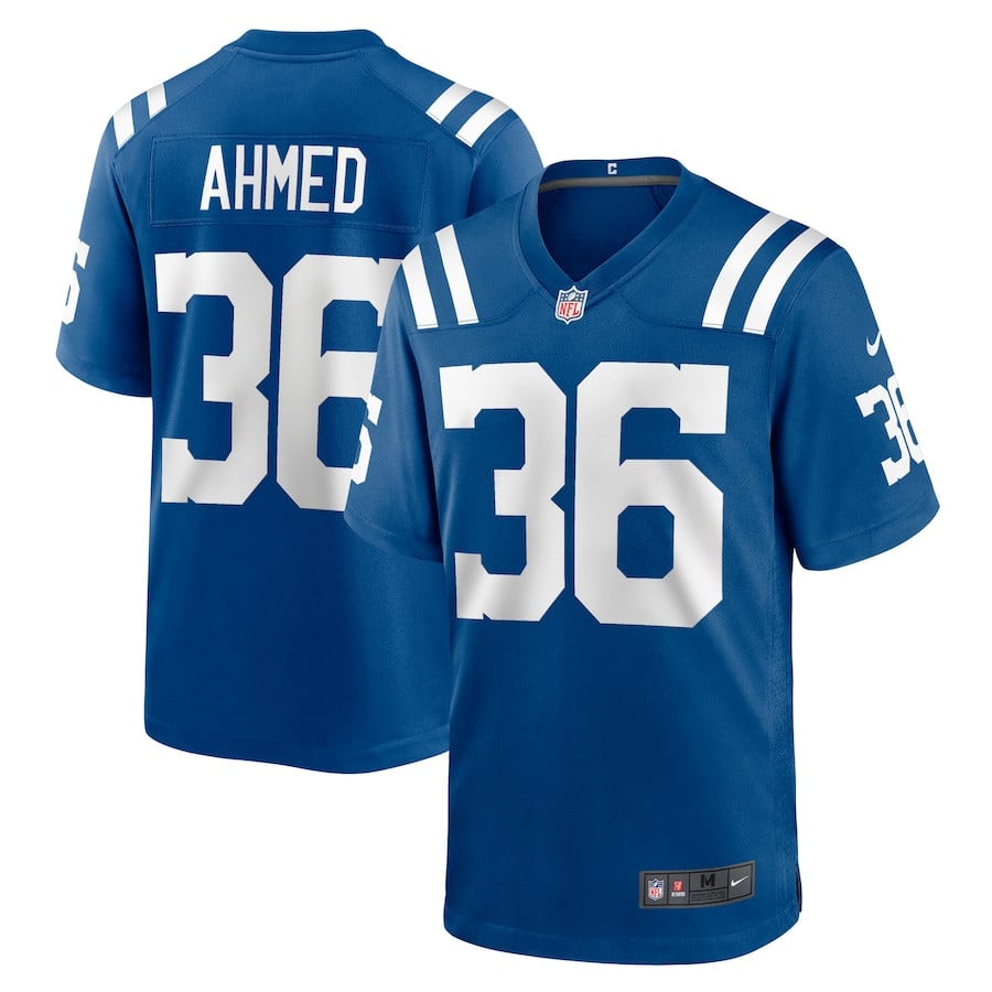 Salvon Ahmed 36 Indianapolis Colts Team Game Royal NFL Jersey Men's