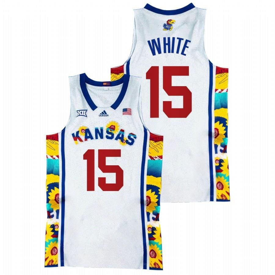Kansas Jayhawks Jo J White 1 White Sunflower Showdown NCAA Jersey Men's