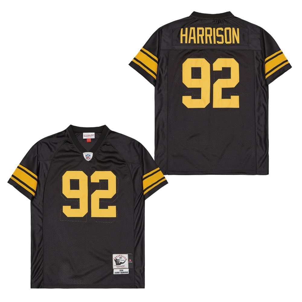 James Harrison 92 Pittsburgh Steelers Retro Throwback Black NFL Jersey Men's