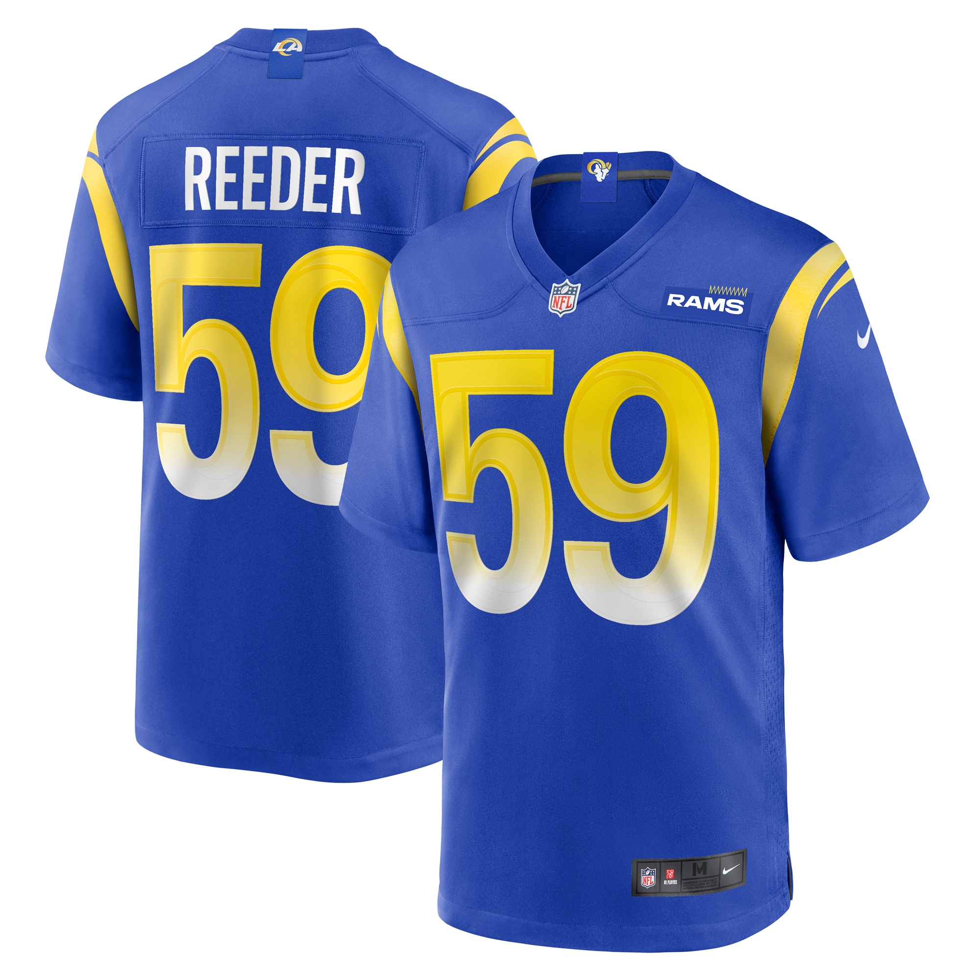 Los Angeles Rams Troy Reeder Royal Team Game NFL Jersey Men's