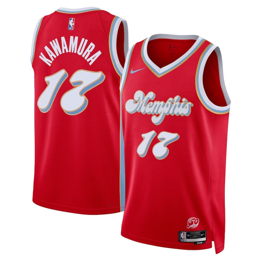 Yuki Kawamura 17 Memphis Memphis Grizzlies Unisex 2024/25 Swingman Player City Edition Red NBA Jersey Unisex