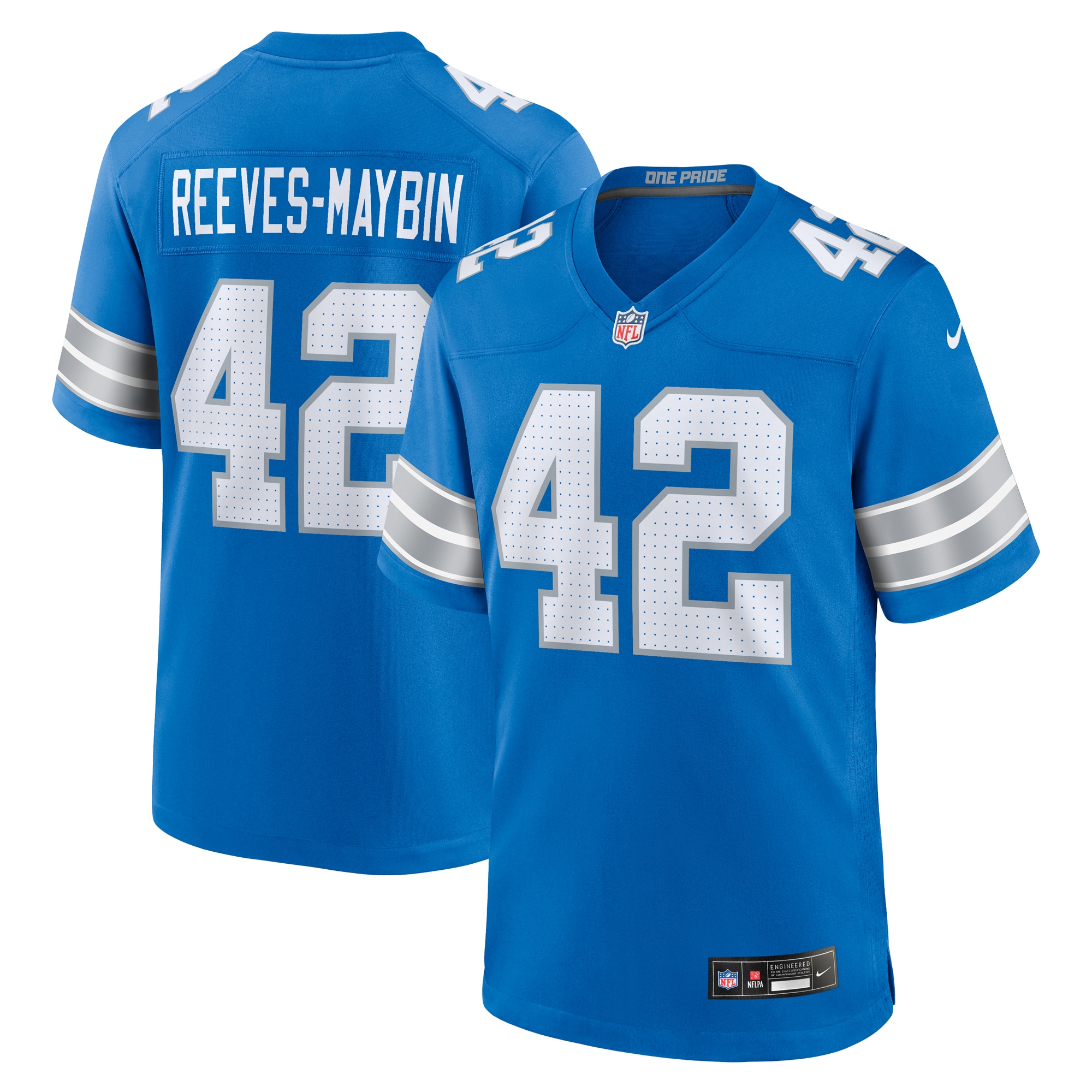 Detroit Lions Jalen Reeves-Maybin Blue Team Game NFL Jersey Men's