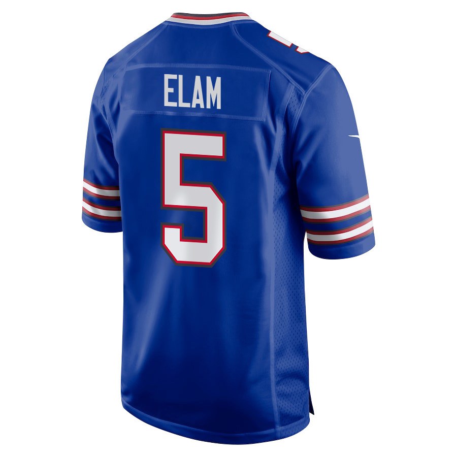 Kaiir Elam 5 Buffalo Bills Super Bowl LIX New Orleans Patch Game Royal NFL Jersey Men's