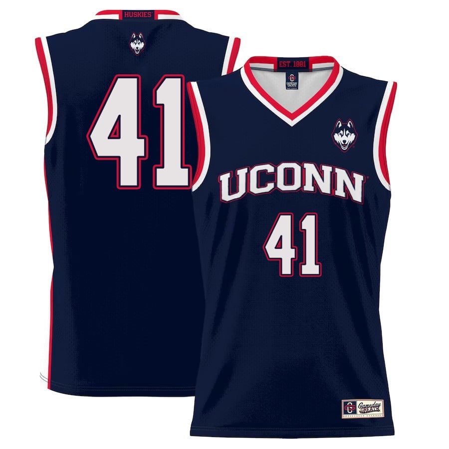Emmett Hendry 41 UConn Huskies Navy NCAA Jersey Men's