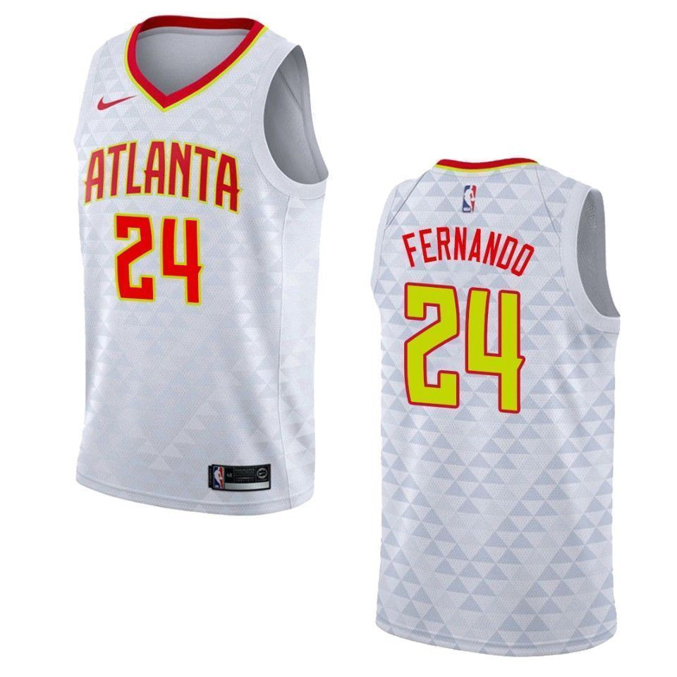 Atlanta Hawks 24 Bruno Fernando Association Swingman White NBA Jersey Men's