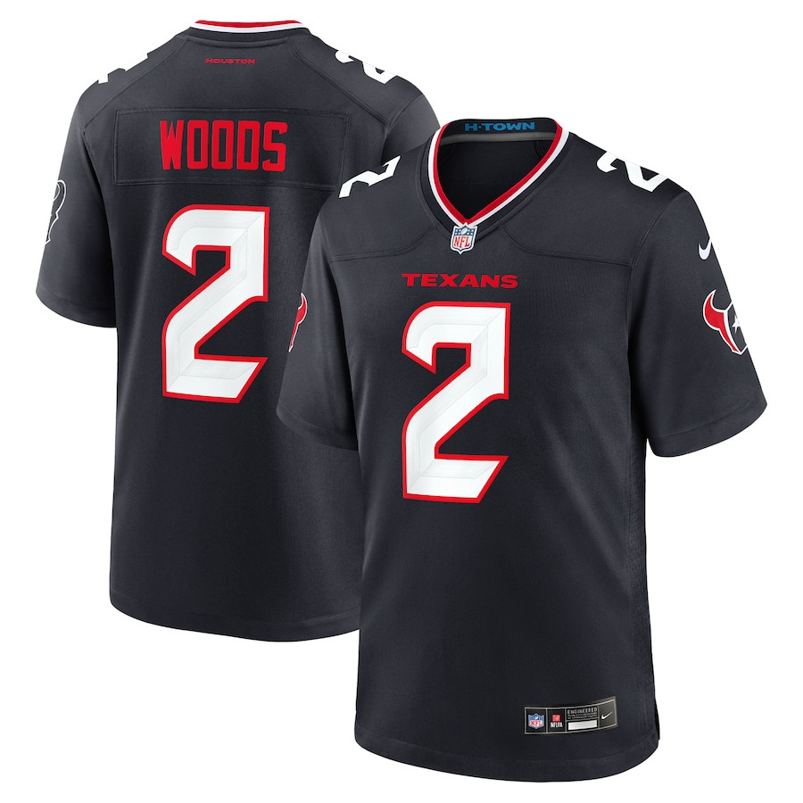 Robert Woods 2 Houston Texans Team Game Navy NFL Jersey Men's
