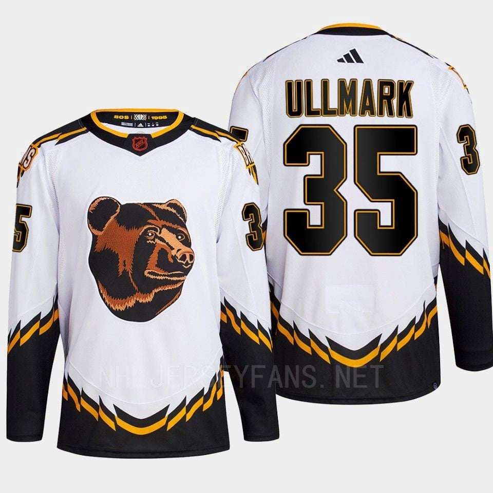Boston Bruins 2022 Reverse Retro 2.0 Linus Ullmark 35 White Primegreen NHL Jersey Men's