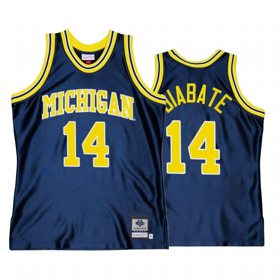 Moussa Diabate 14 Michigan Wolverines Navy Throwback College NCAA Jersey Men's