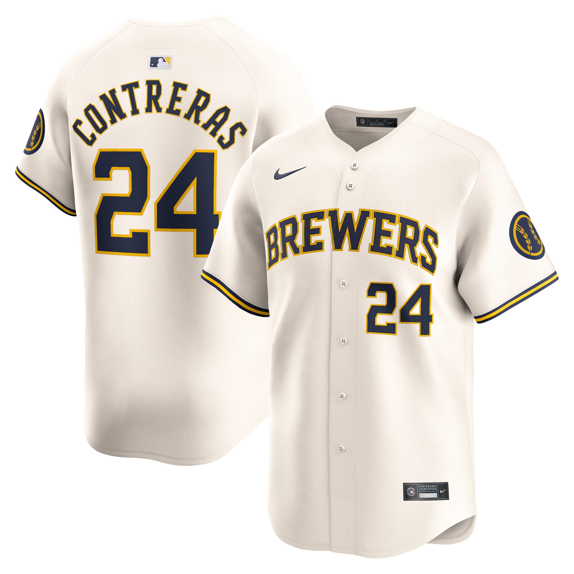 Milwaukee Brewers William Contreras Cream Home Limited Player MLB Jersey Men's