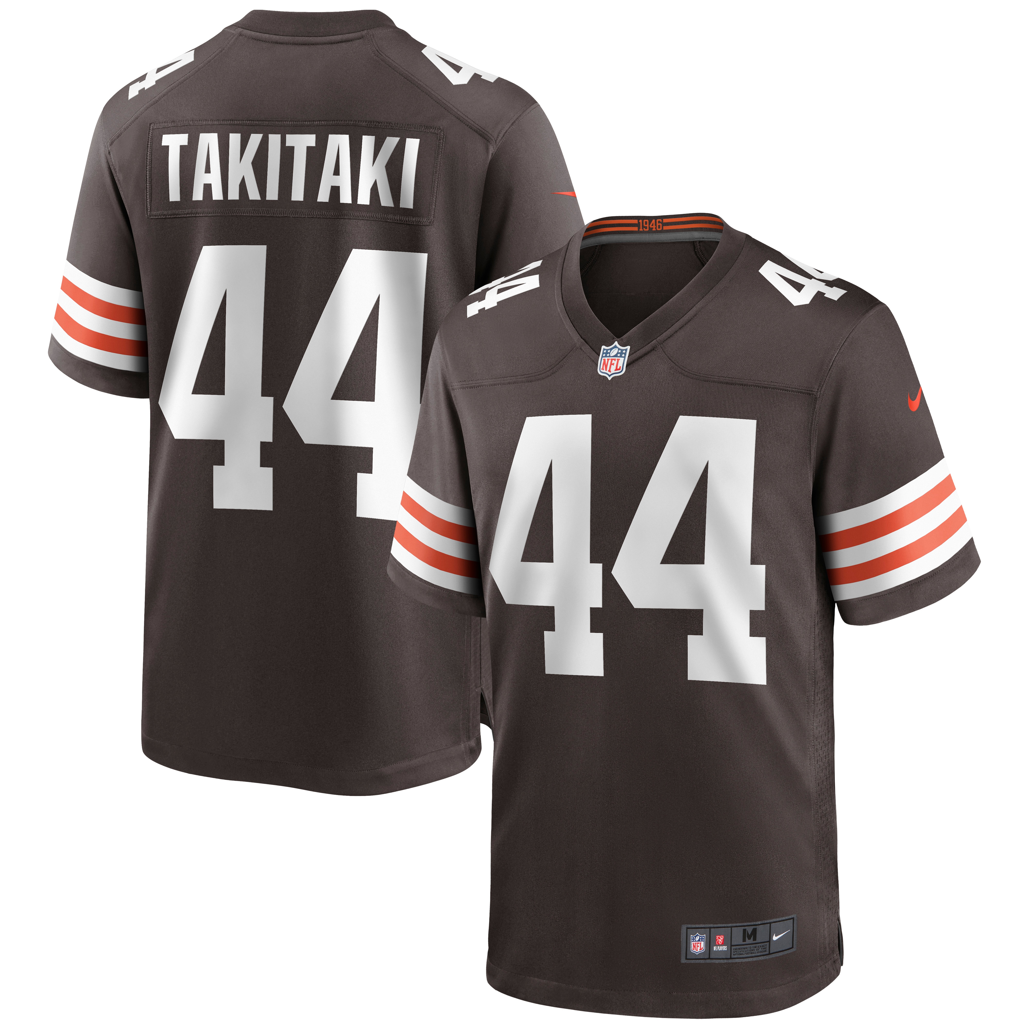 Cleveland Browns Sione Takitaki Brown Game NFL Jersey Men's