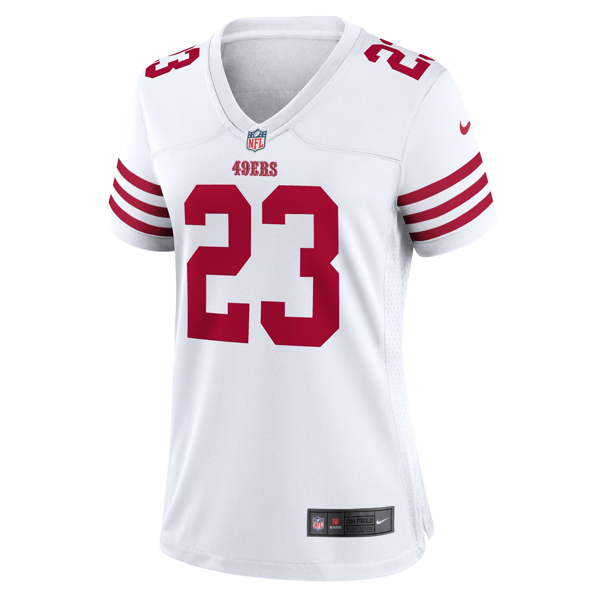 San Francisco 49ers Christian McCaffrey White Player NFL Jersey Women's