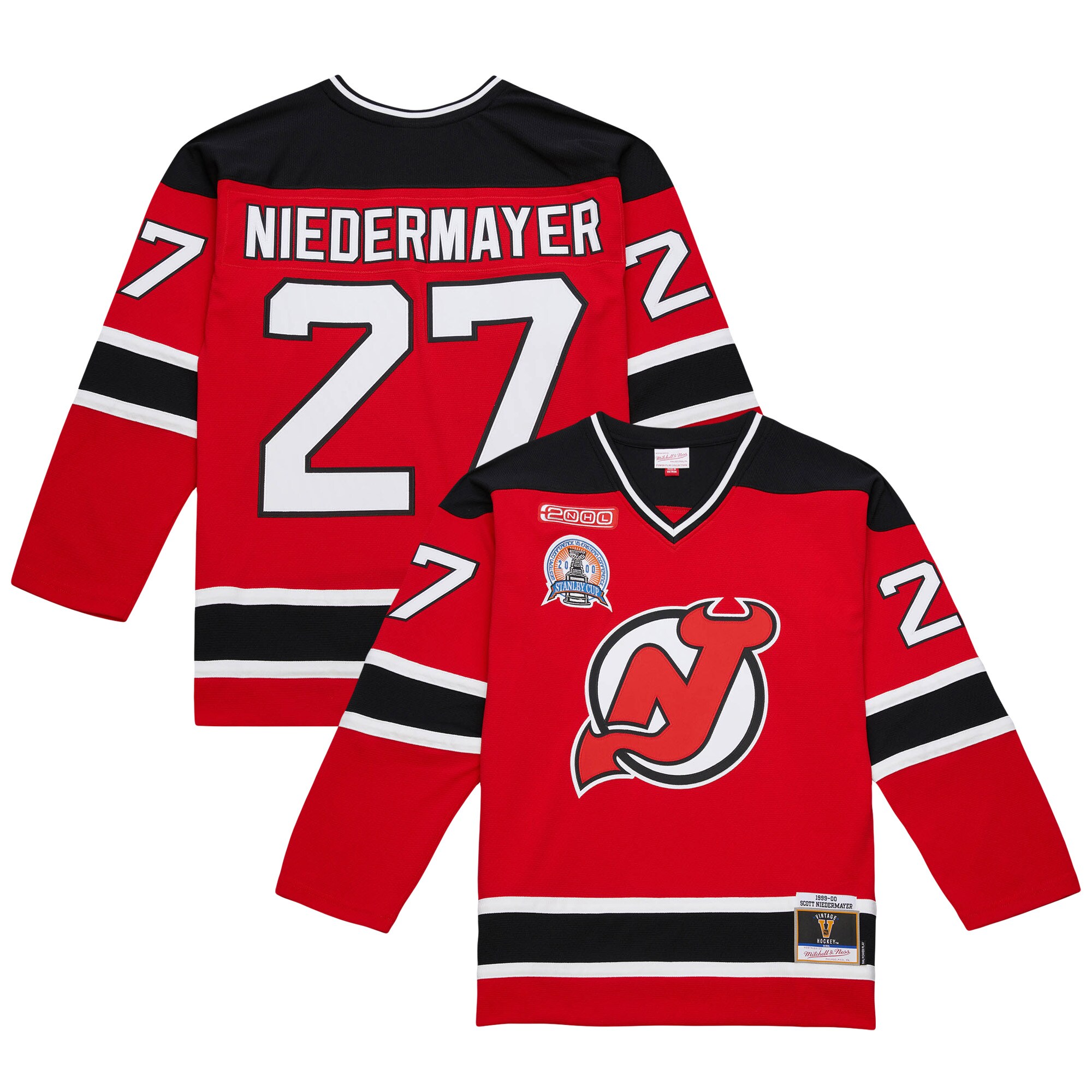 New Jersey Devils Scott Niedermayer Mitchell Ness Red Big Tall 1999/00 Blue Line 2.0 NHL Jersey Men's