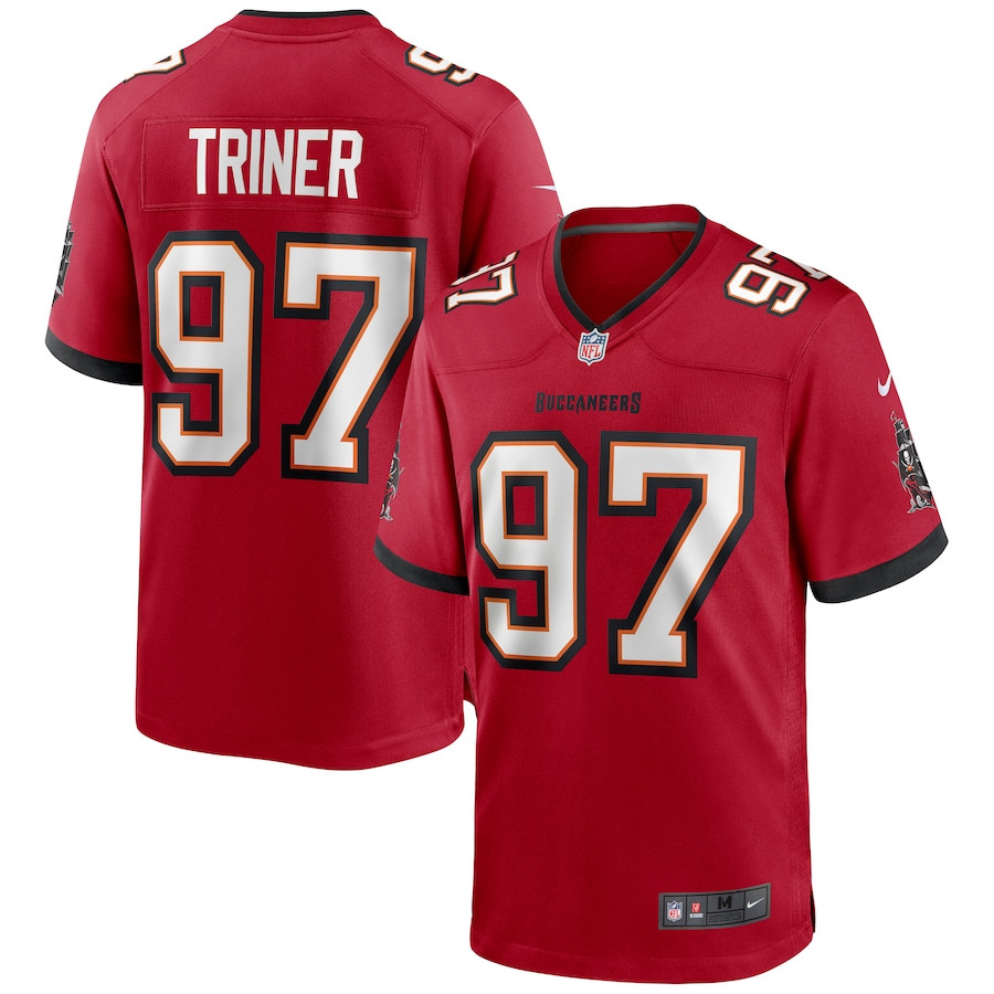 Zach Triner 97 Tampa Bay Buccaneers Game Red NFL Jersey Men's