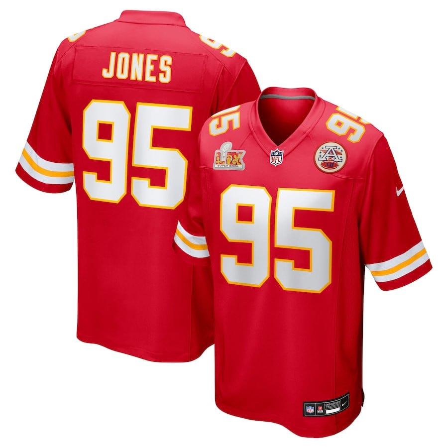 Chris Jones 95 Kansas City Chiefs Super Bowl LIX Game Red NFL Jersey Men's