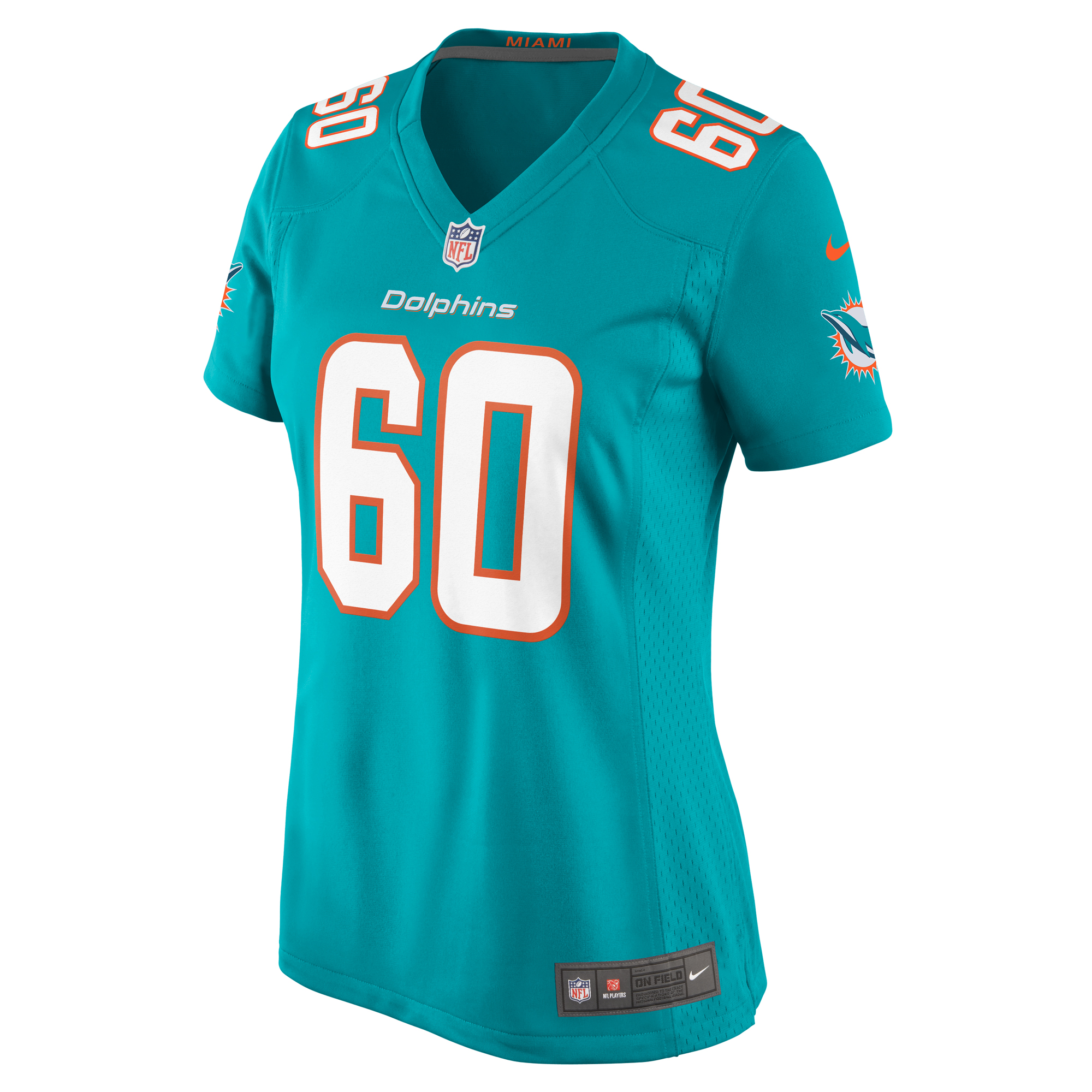 Miami Dolphins Andrew Meyer Aqua Game NFL Jersey Women's