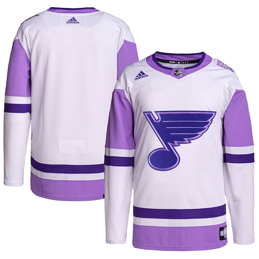 St. Louis Blues Fights Cancer Primegreen White/Purple NHL Jersey Men's