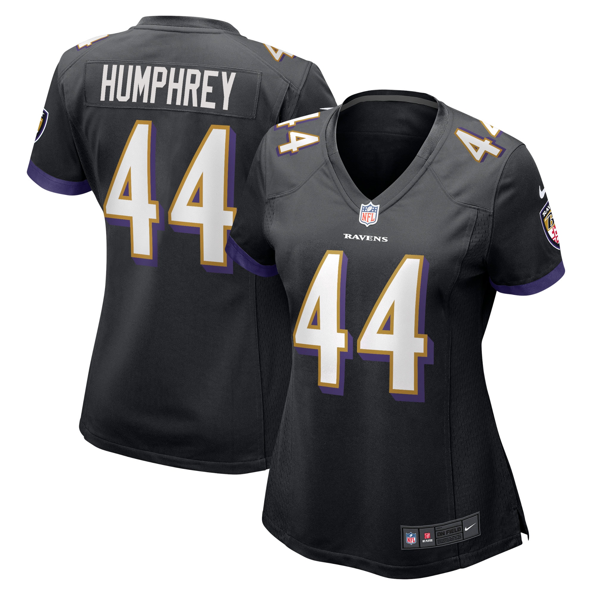 Baltimore Ravens Marlon Humphrey Black Game NFL Jersey Women's
