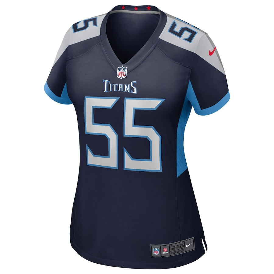 JC Latham 55 Tennessee Titans Team Game Navy NFL Jersey Women's