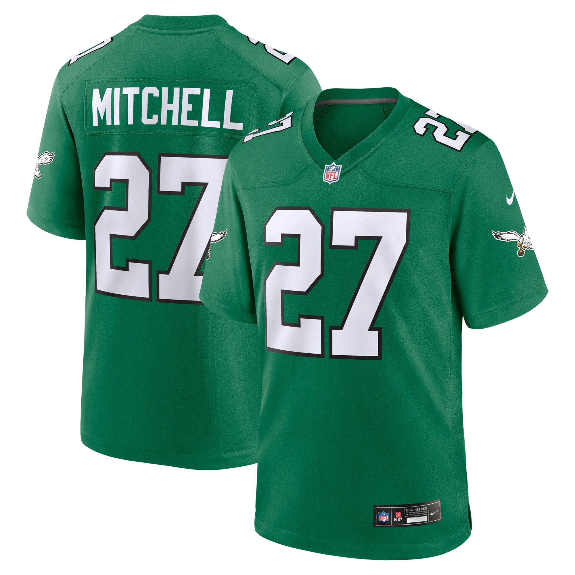 Quinyon Mitchell 27 Philadelphia Eagles Alternate Game Kelly Green NFL Jersey Men's