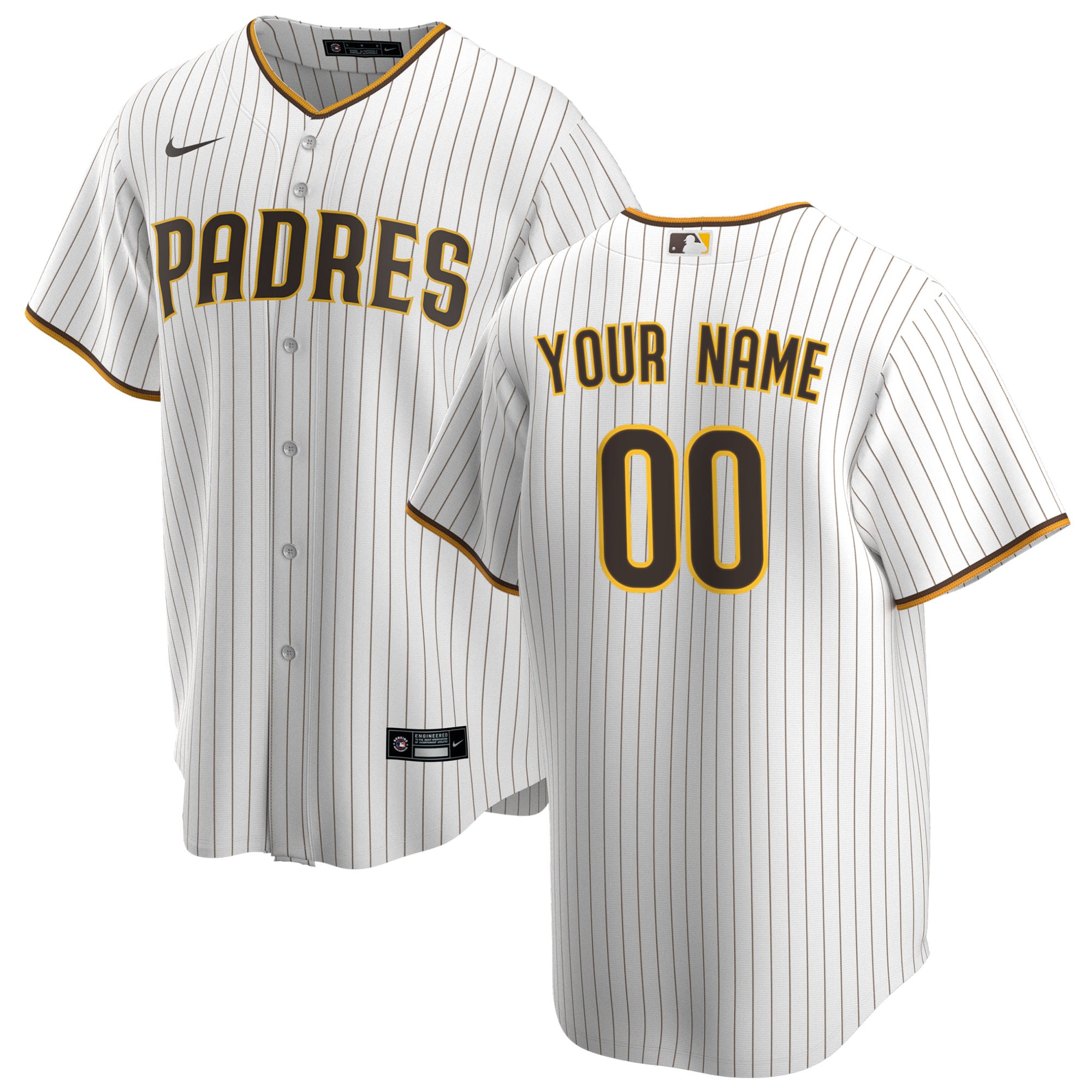 San Diego Padres White Home Custom MLB Jersey Men's