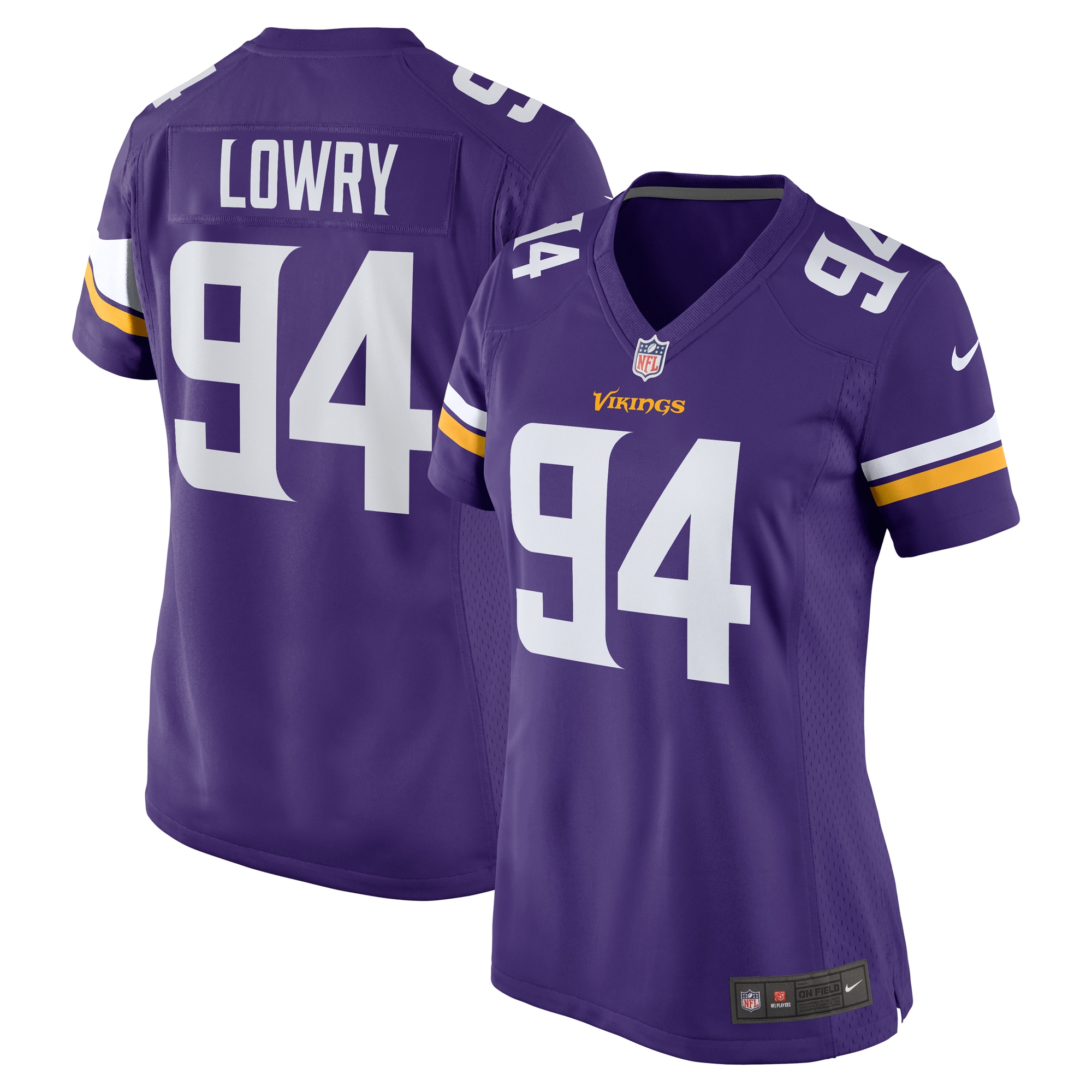 Minnesota Vikings Dean Lowry Purple Game Player NFL Jersey Women's