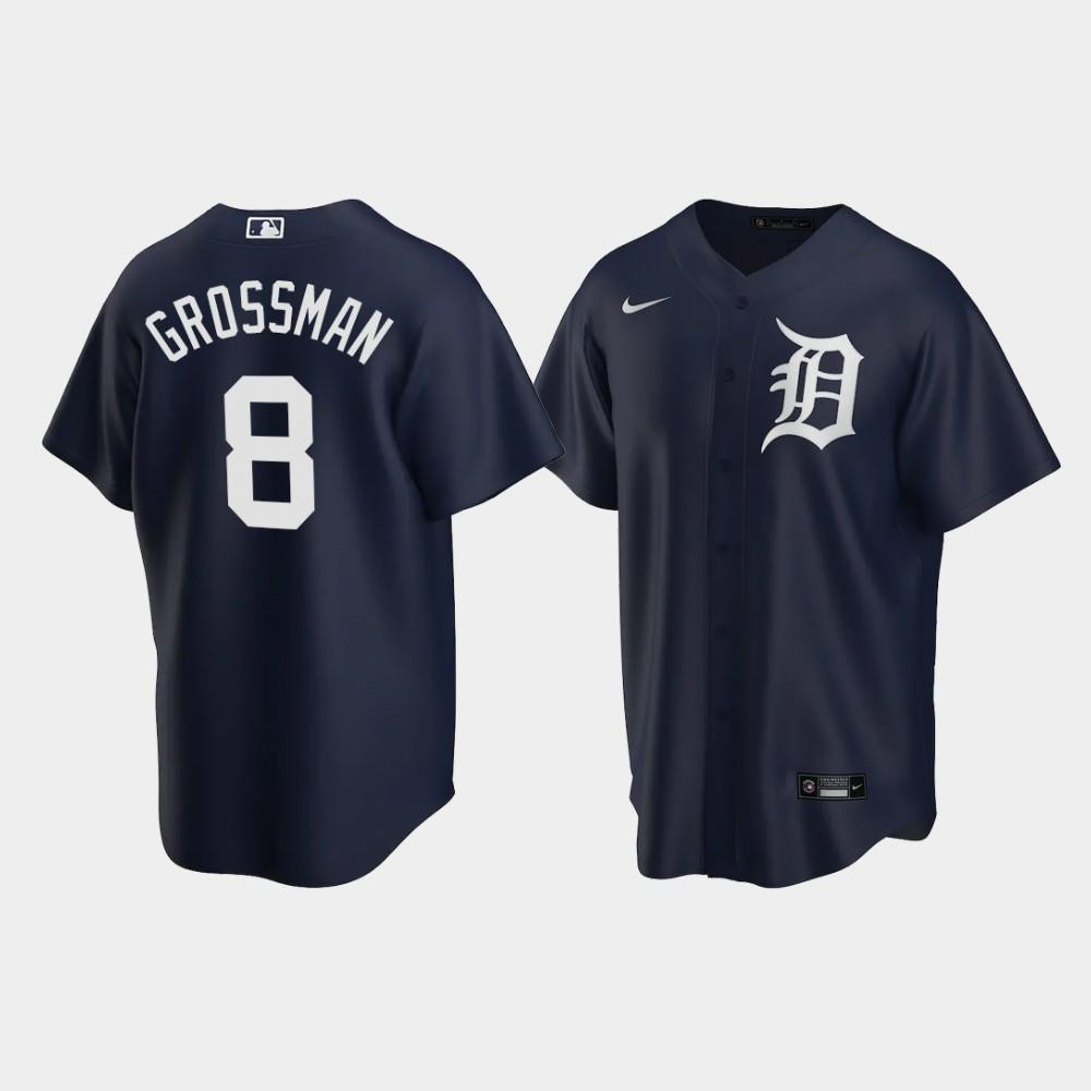 Detroit Tigers Robbie Grossman 8 Alternate Navy MLB Jersey Men's