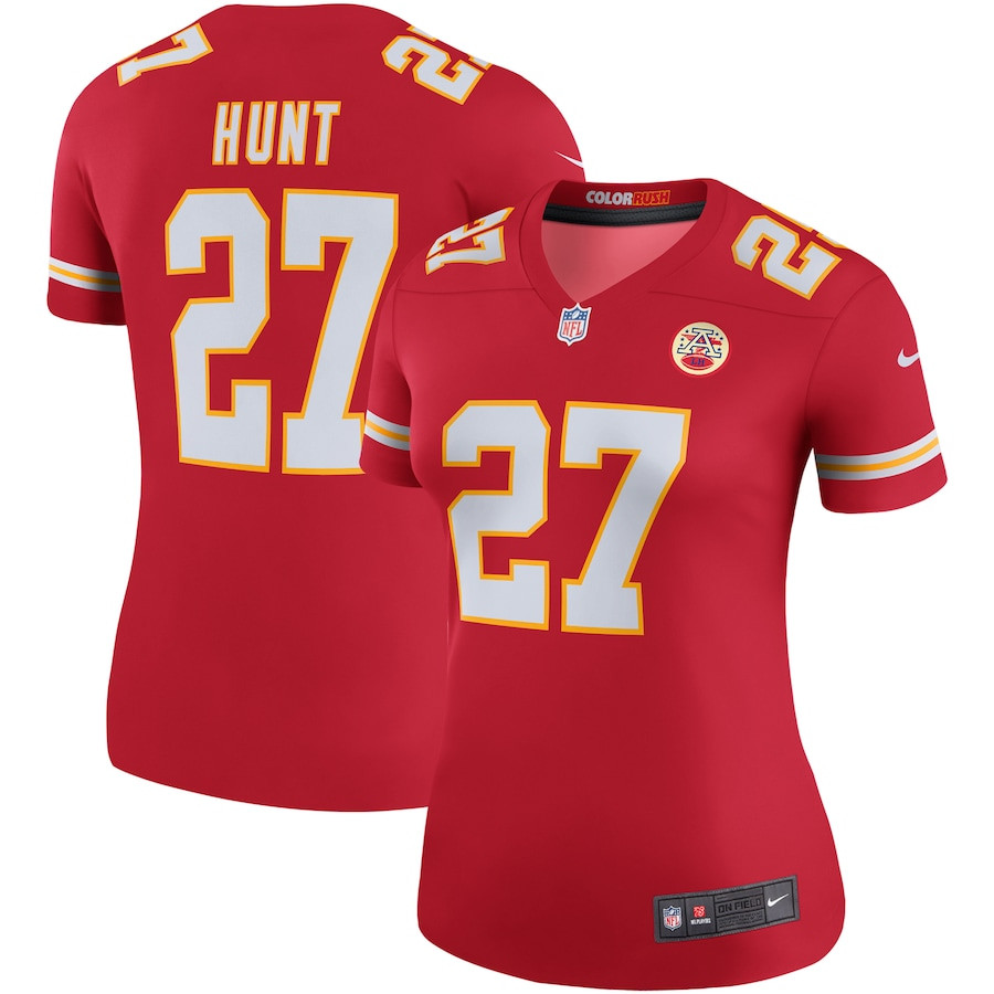 Kareem Hunt 27 Kansas City Chiefs Color Rush Legend Red NFL Jersey Women's