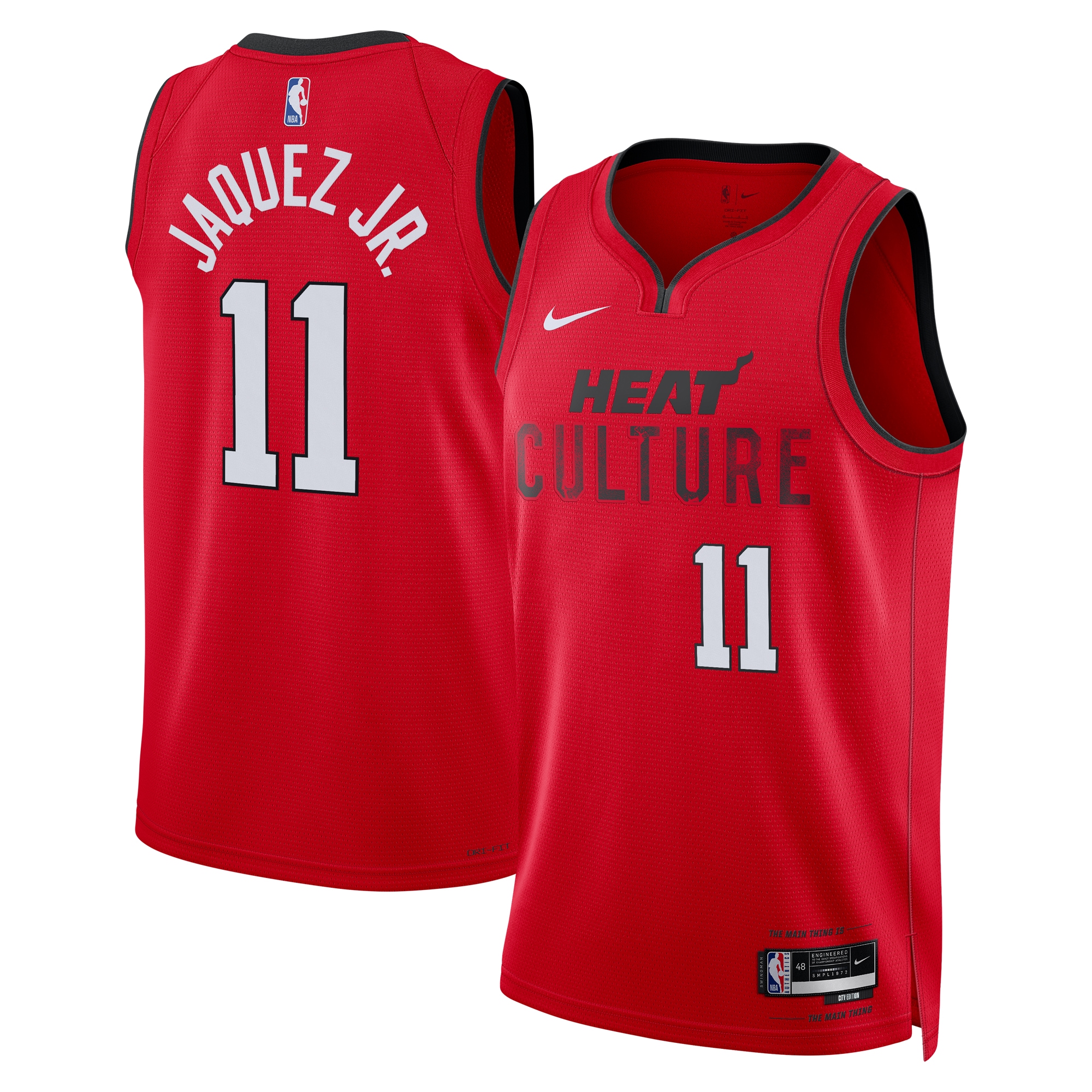 Miami Heat City Edition Swingman 2024 Red Jaime Jaquez Jr Unisex NBA Jersey Unisex