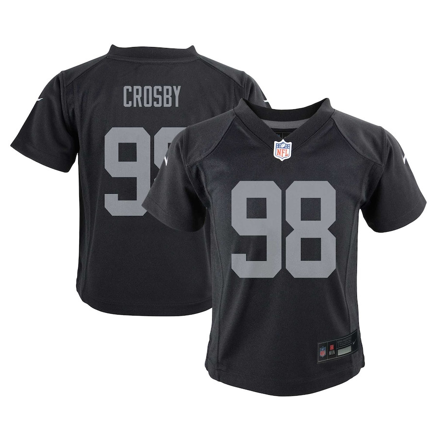 Maxx Crosby 98 Las Vegas Raiders Game Black NFL Jersey Youth