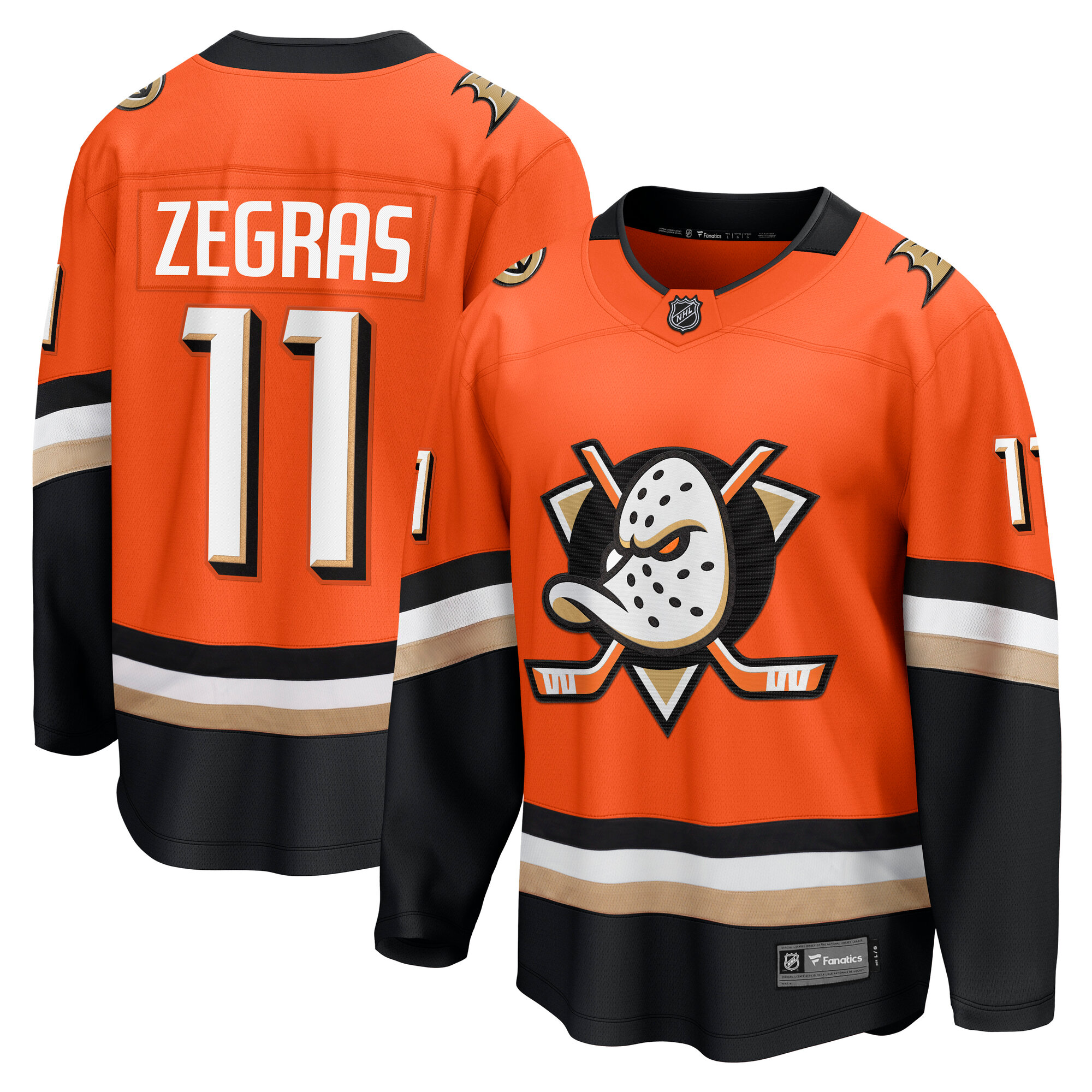 Anaheim Ducks Trevor Zegras Orange Home Premier Breakaway Player NHL Jersey Men's