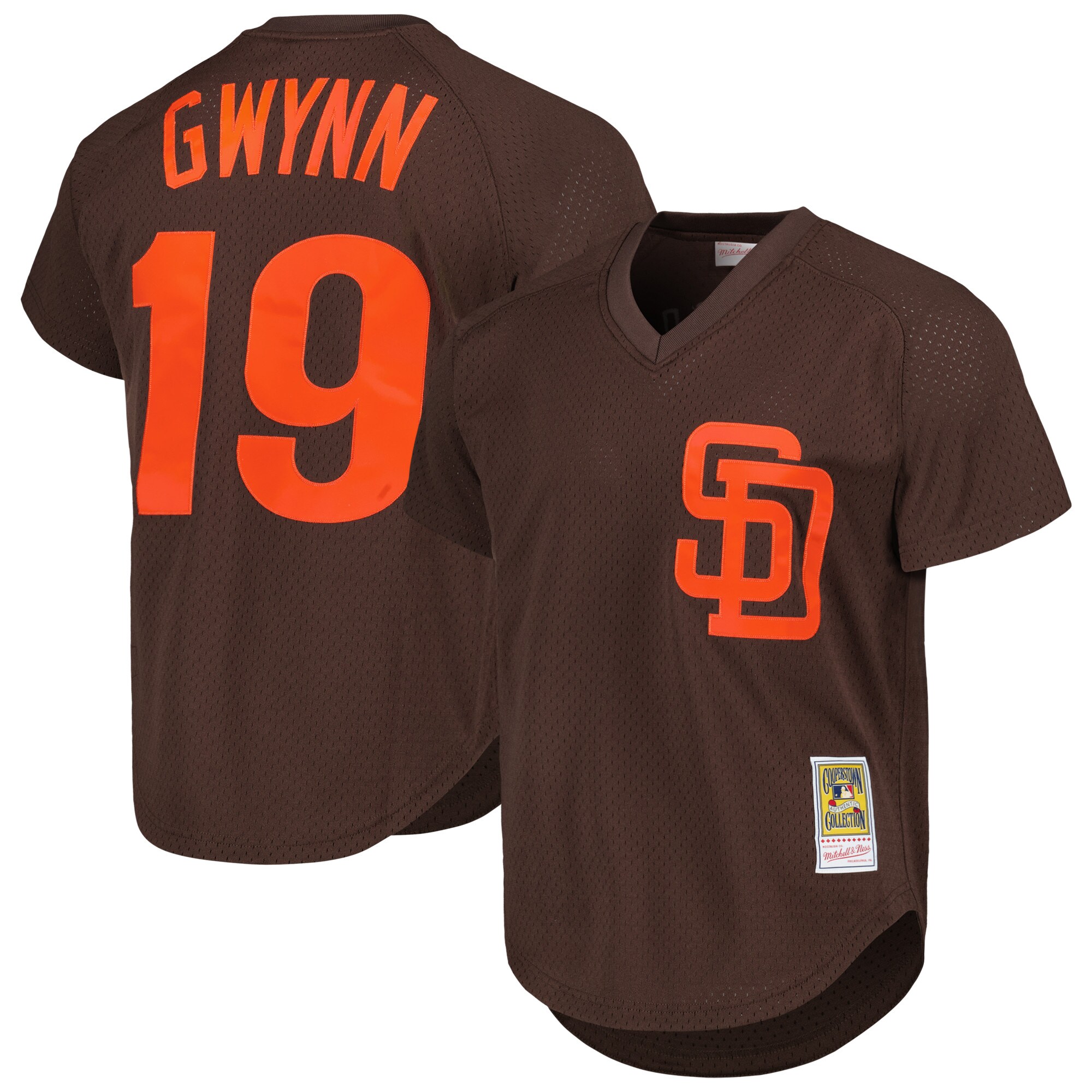 San Diego Padres Tony Gwynn Mitchell Ness Brown 1985 Cooperstown Collection Mesh Batting Practice MLB Jersey Men's