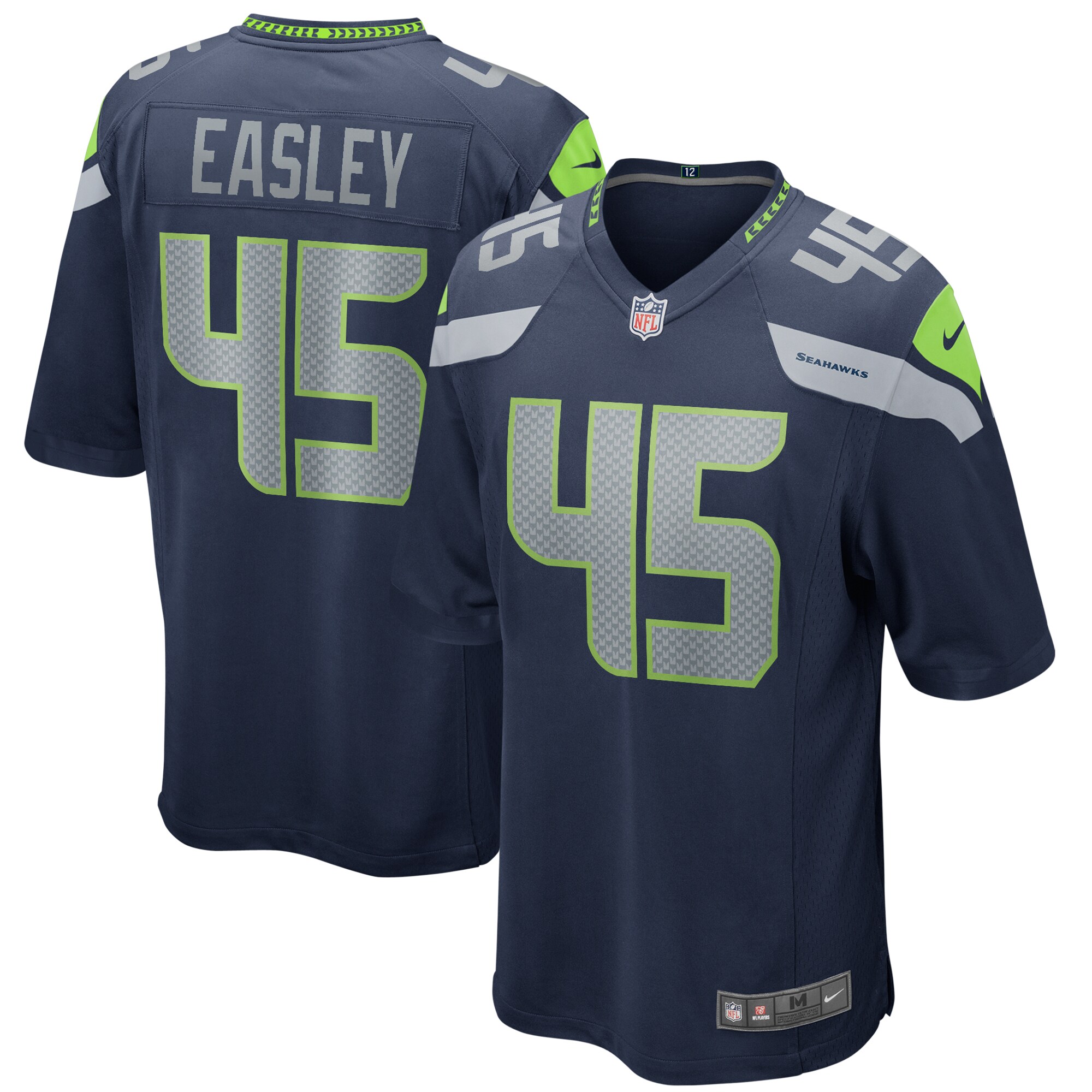 Seattle Seahawks Kenny Easley College Navy Game Retired Player NFL Jersey Men's