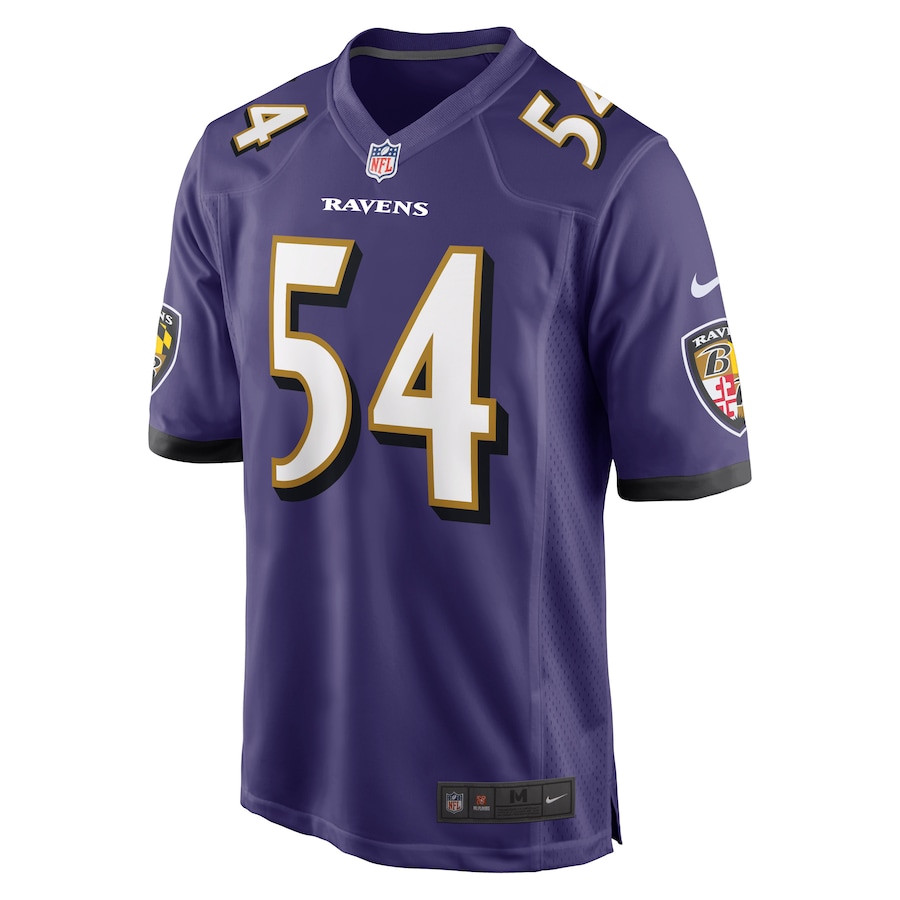 Tyus Bowser 54 Baltimore Ravens Game Purple NFL Jersey Men's