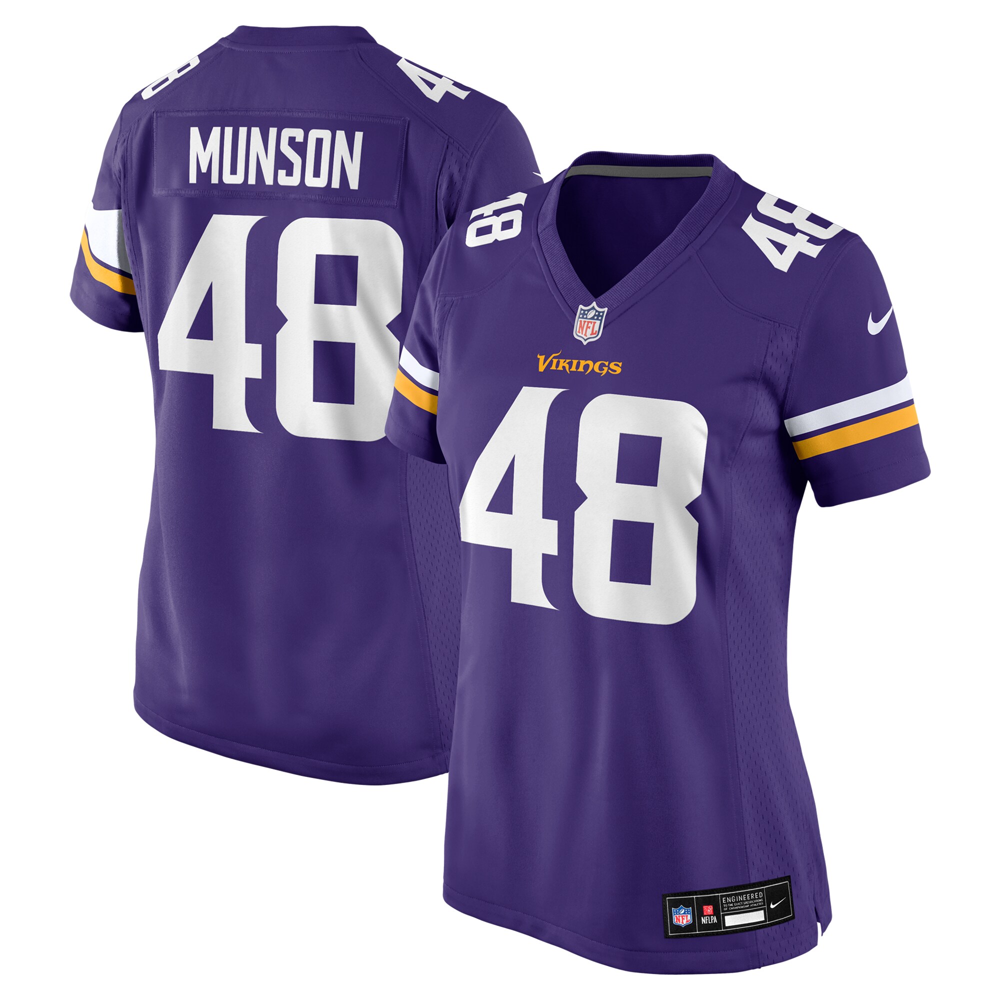 Minnesota Vikings Calvin Munson Purple Game NFL Jersey Women's