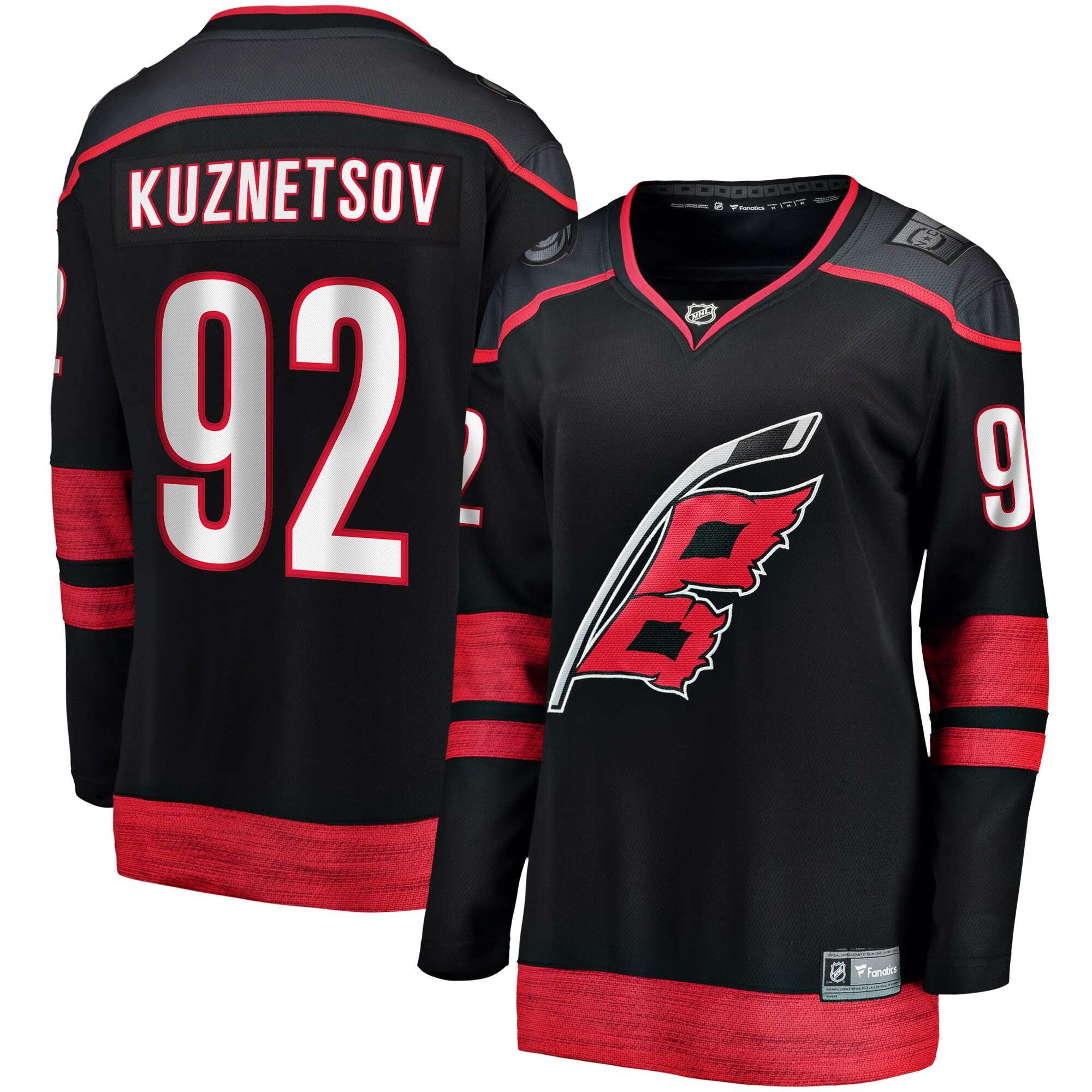 Carolina Hurricanes Evgeny Kuznetsov Black Home Breakaway NHL Jersey Women's