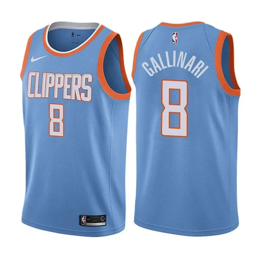 Los Angeles Clippers Danilo Gallinari 8 City Edition Blue NBA Jersey Men's