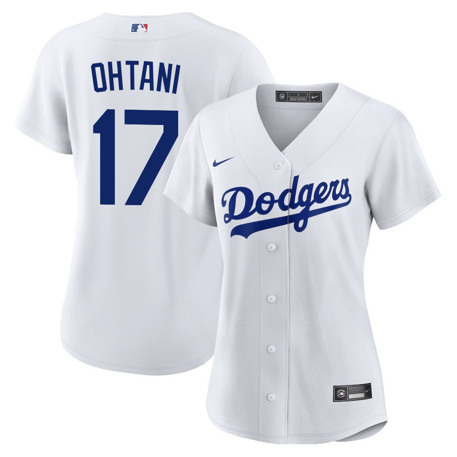 Shohei Ohtani 17 Los Angeles Dodgers Home White MLB Jersey Women's
