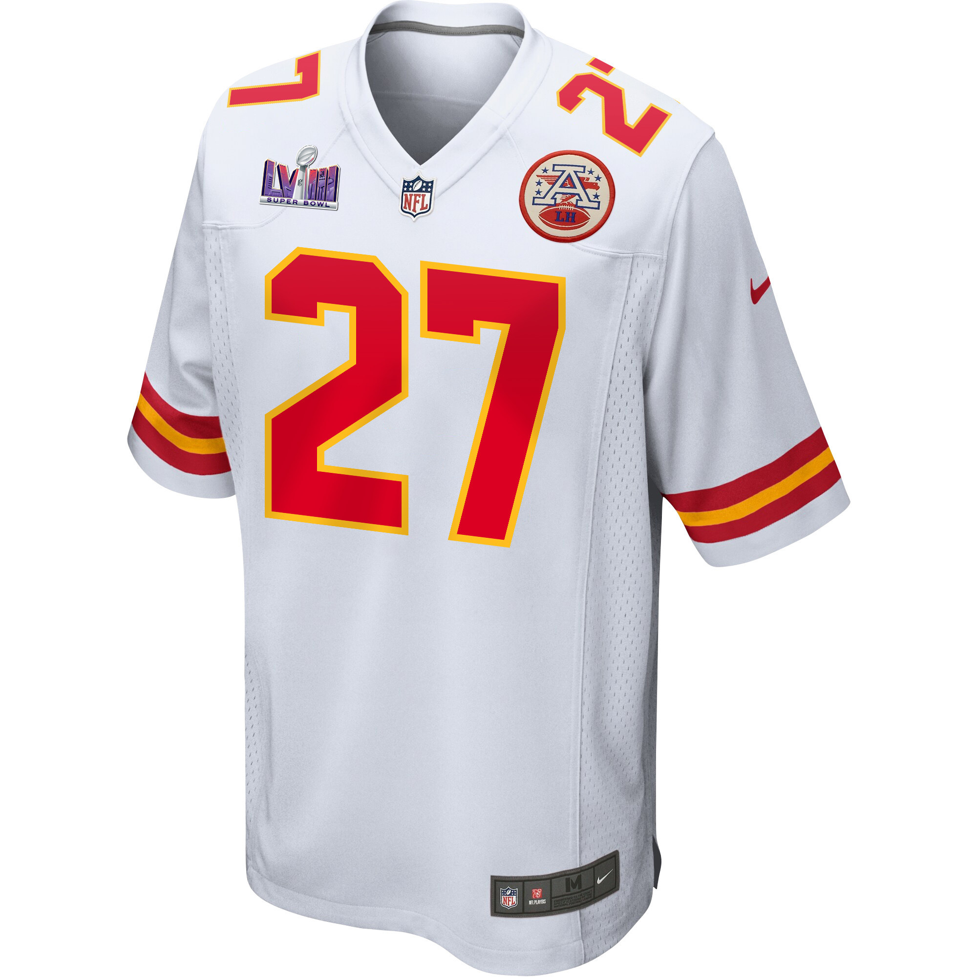Chamarri Conner 27 Kansas City Chiefs Super Bowl LVIII Patch Game White NFL Jersey Men's