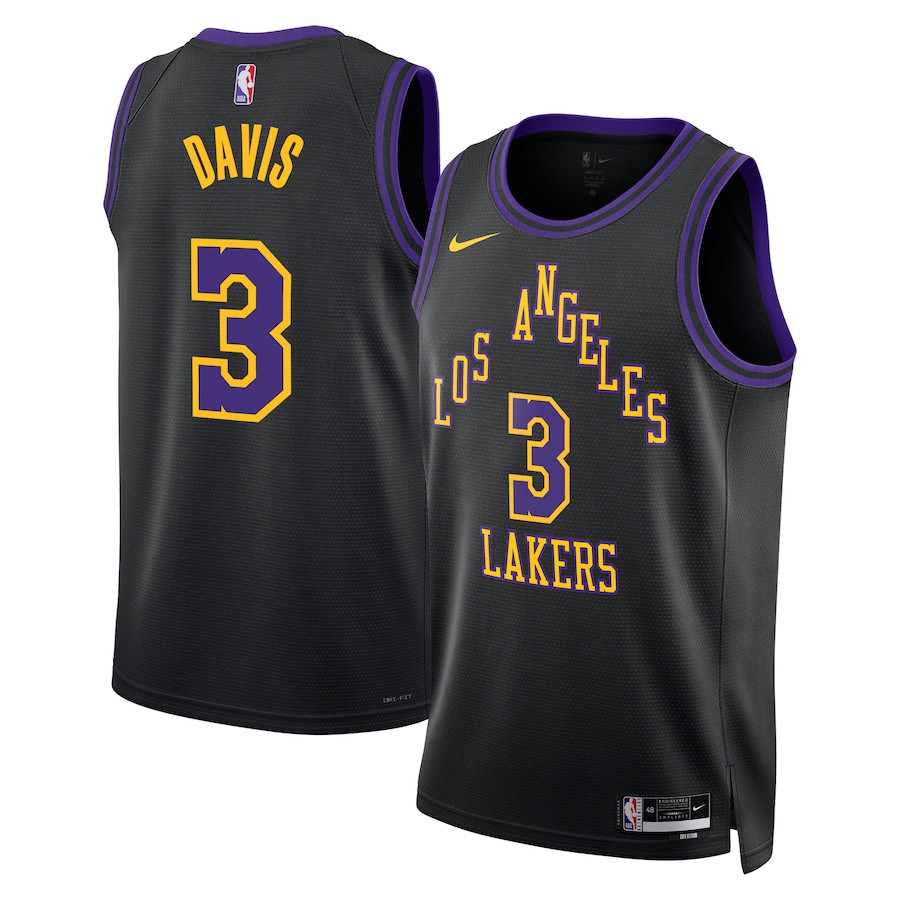 Anthony Davis 3 Los Angeles Lakers 2023/24 City Edition Swingman Black NBA Jersey Men's