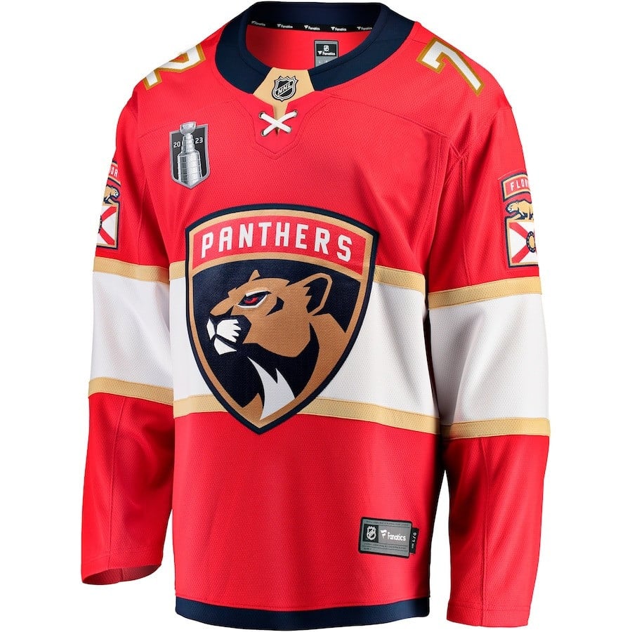 Sergei Bobrovsky 72 Florida Panthers 2023 Stanley Cup Final Home Breakaway Player Red NHL Jersey Men's