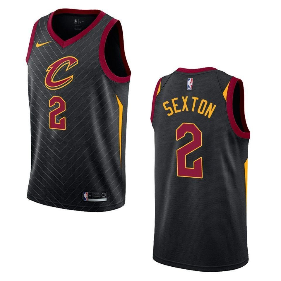 Cleveland Cavaliers 2 Collin Sexton Statement Swingman Black NBA Jersey Men's