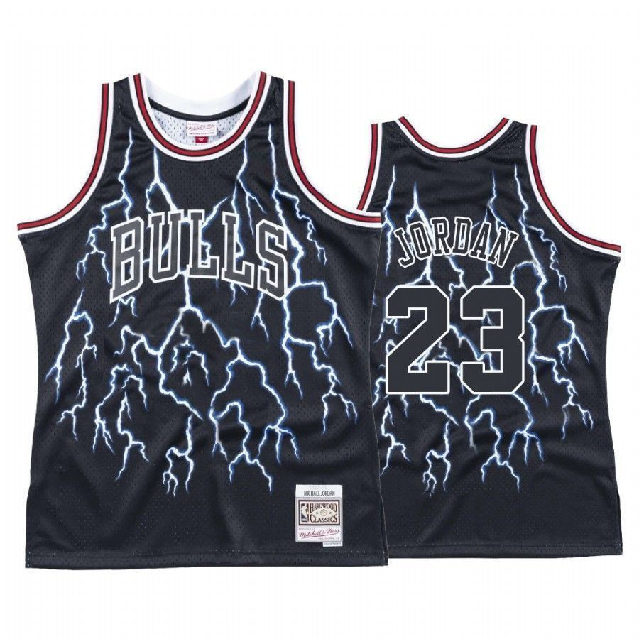Chicago Bulls Michael Jordan 23 Hardwood Classics Lightning NBA Jersey Men's