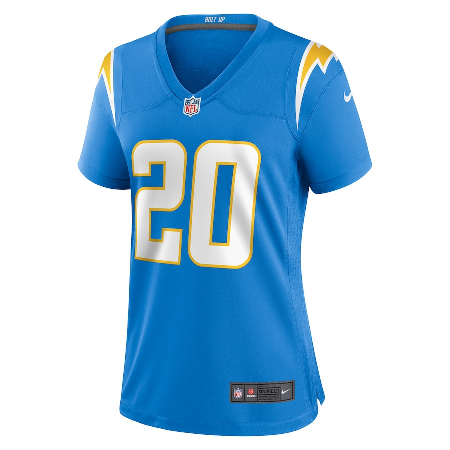 Cam Hart 20 Los Angeles Chargers Game Powder Blue NFL Jersey Women's