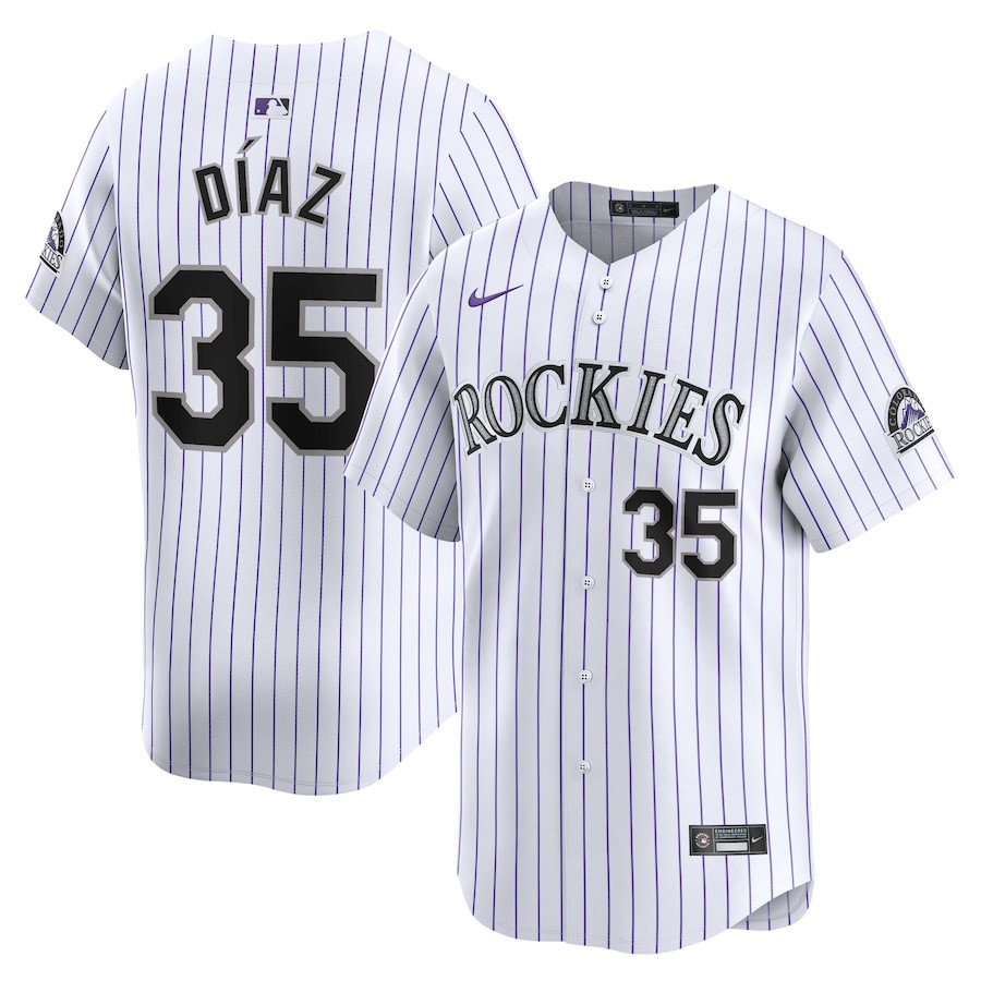 Elias Diaz 35 Colorado Rockies Home Limited White MLB Jersey Men's