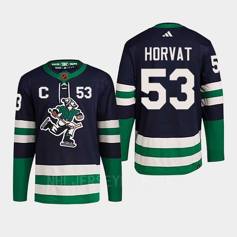 Bo Horvat 53 Reverse Retro 2.0 2022 Vancouver Canucks Navy Primegreen NHL Jersey Men's