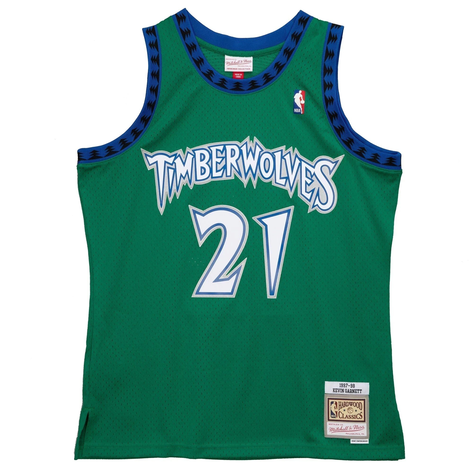 Kevin Garnett Minnesota Timberwolves Mitchell Ness 1997-98 Hardwood Classics Reload 2.0 Swingman Green NBA Jersey Men's