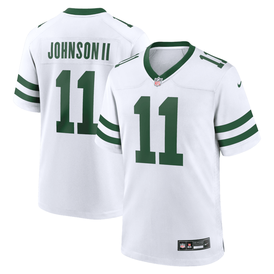 Jermaine Johnson II 11 New York Jets Alternate Game White NFL Jersey Men's