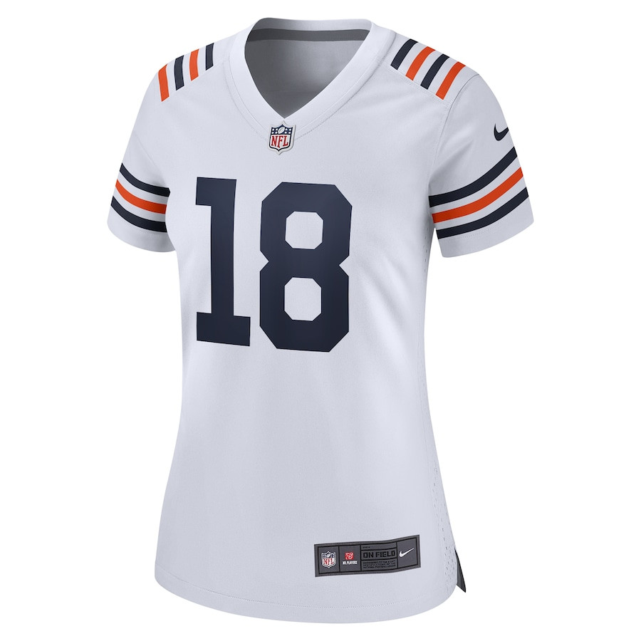 Caleb Williams 18 Chicago Bears 2024 Draft 2nd Alternate Game Player White NFL Jersey Men's