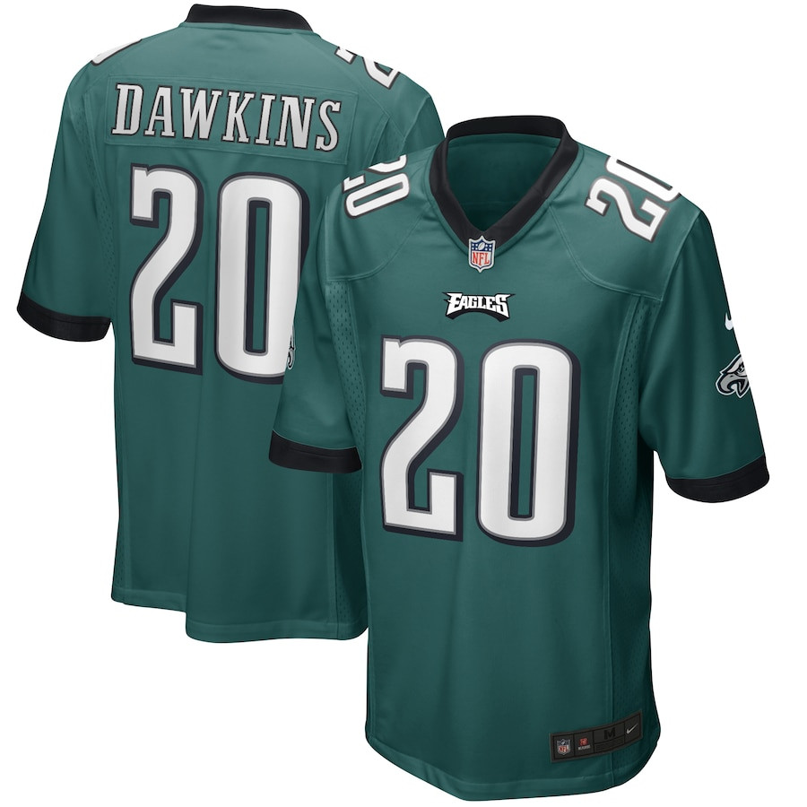 Brian Dawkins 20 Philadelphia Eagles Game Retired Midnight Green NFL Jersey Men's
