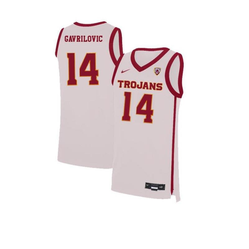 14 Strahinja Gavrilovi White Elite USC Trojans NCAA Jersey Men's